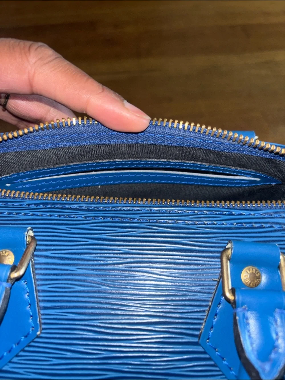 Louis Vuitton Blue Epi Leather Shoulder Bag